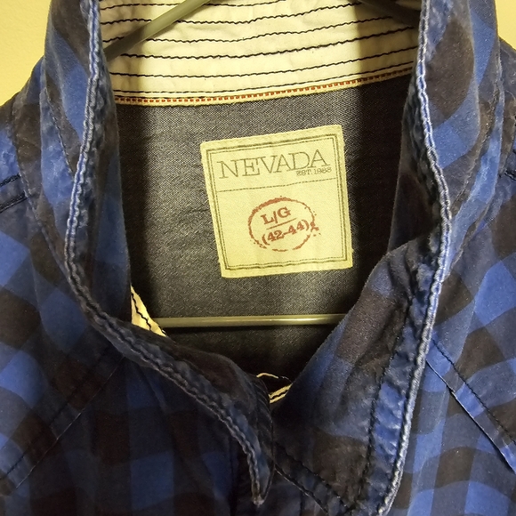 NEVADA Men's Shirt Short Sleeves Casual Shirts Size Large (42-44) - Picture 9 of 14
